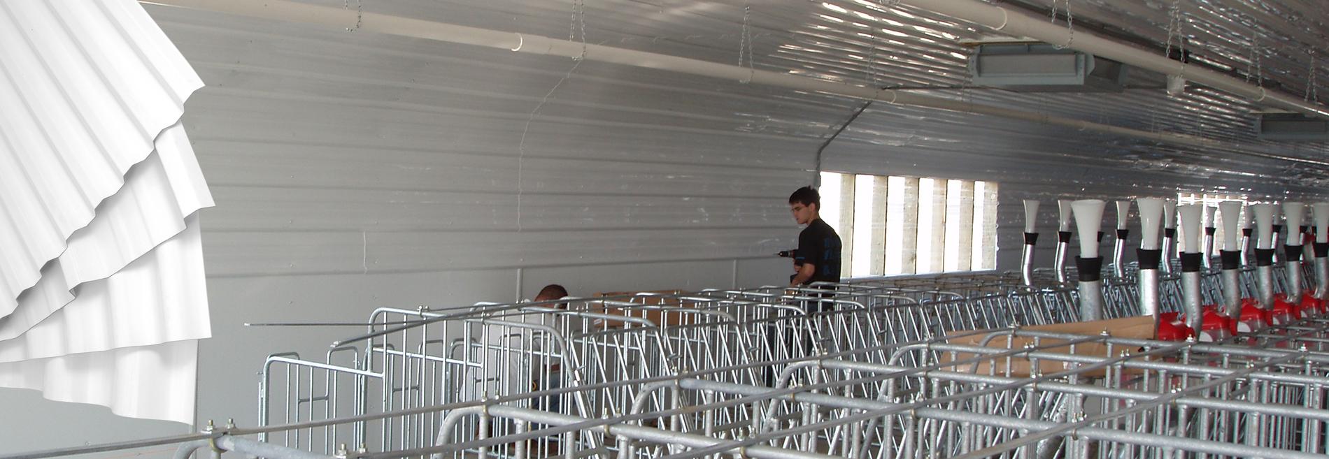 Corrugated PVC liner panels for industrial and agricultural interior cladding