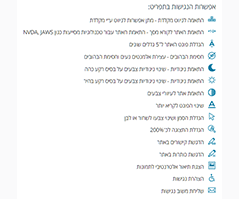 אפשרות הנגישות בתפריט: